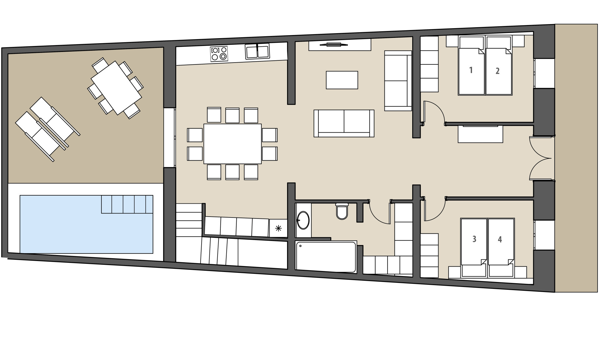 Villa Na Valenta: Piso bajo