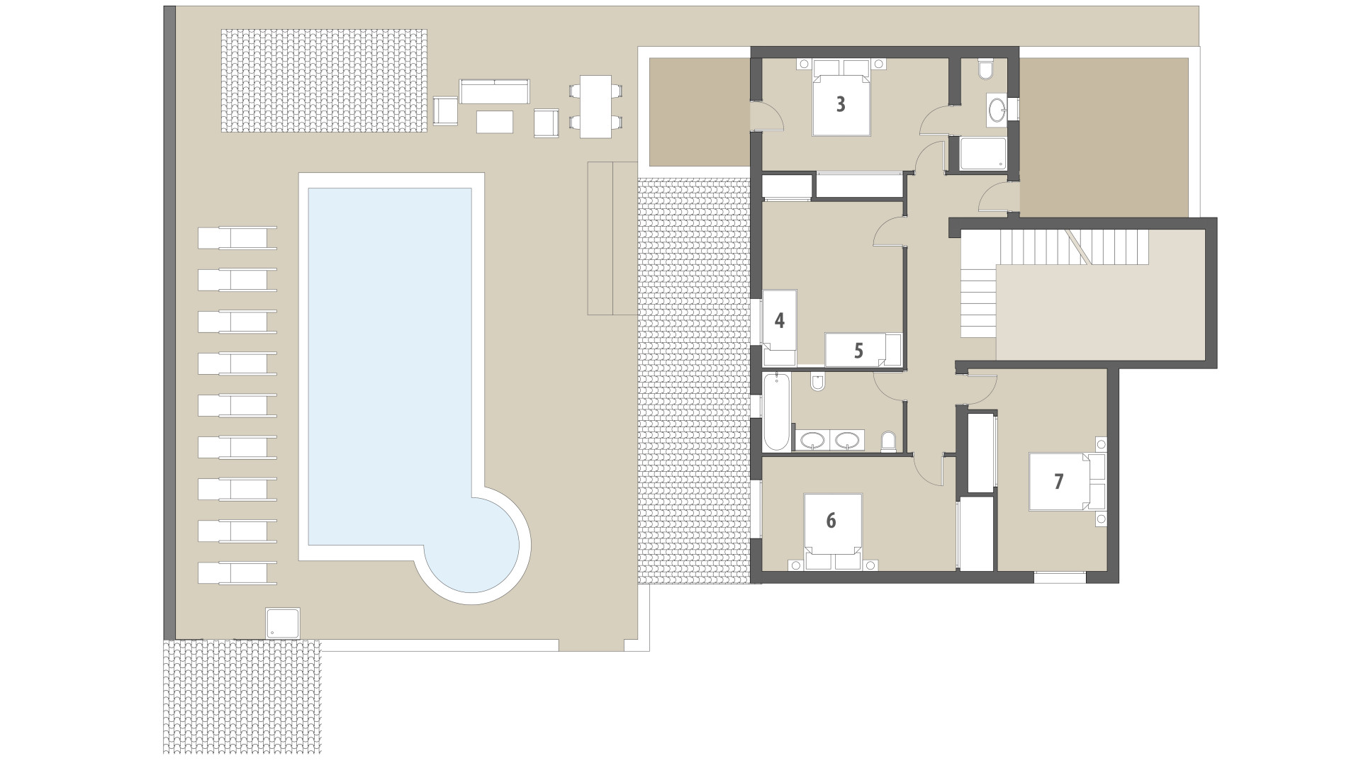 Villa Tres Soles: Piso superior