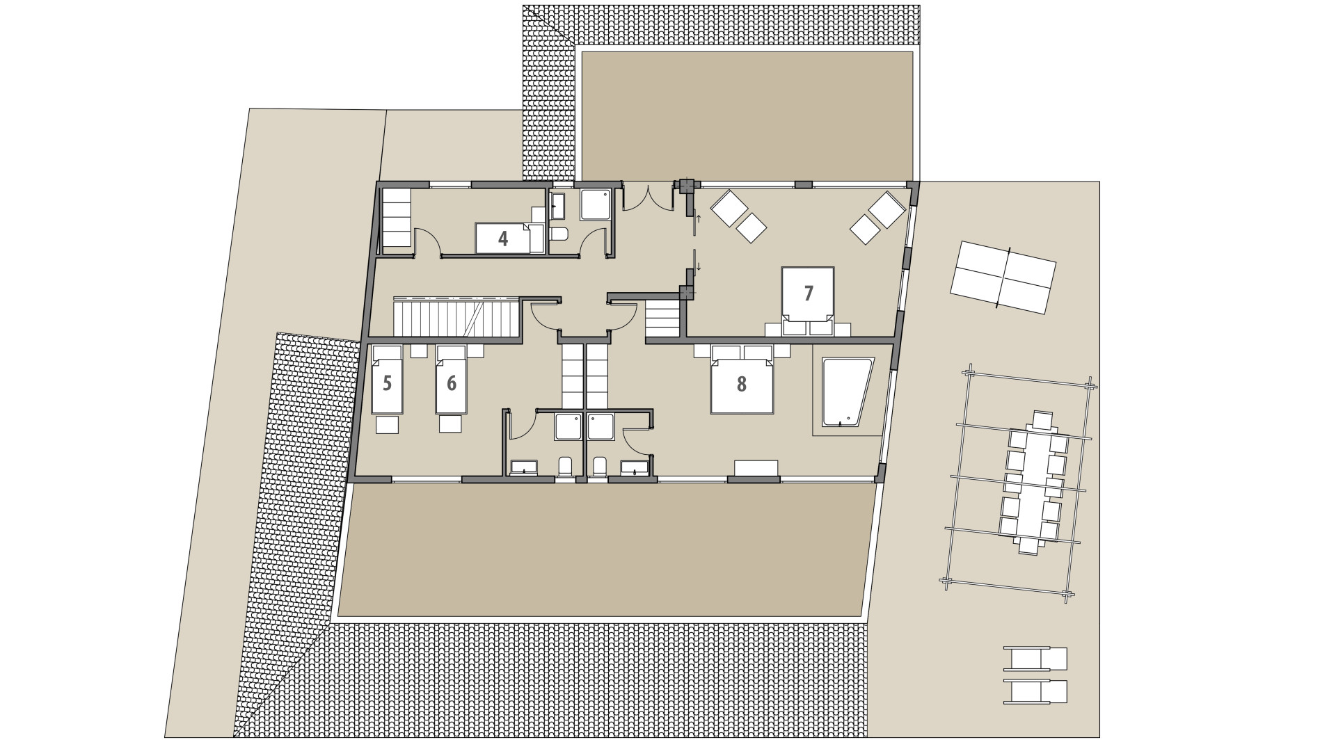 Finca La Tierra: Piso superior