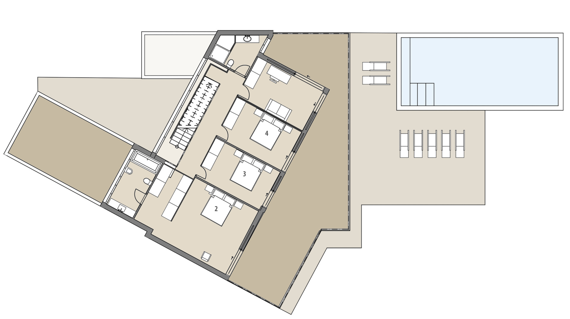 Villa Espacio: Piso superior